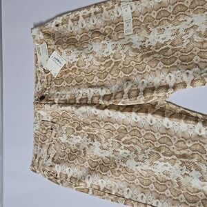 A.n.a HighRise Ankle Skinny Stretch Pant Sz 18 Tan reptile print, NWT